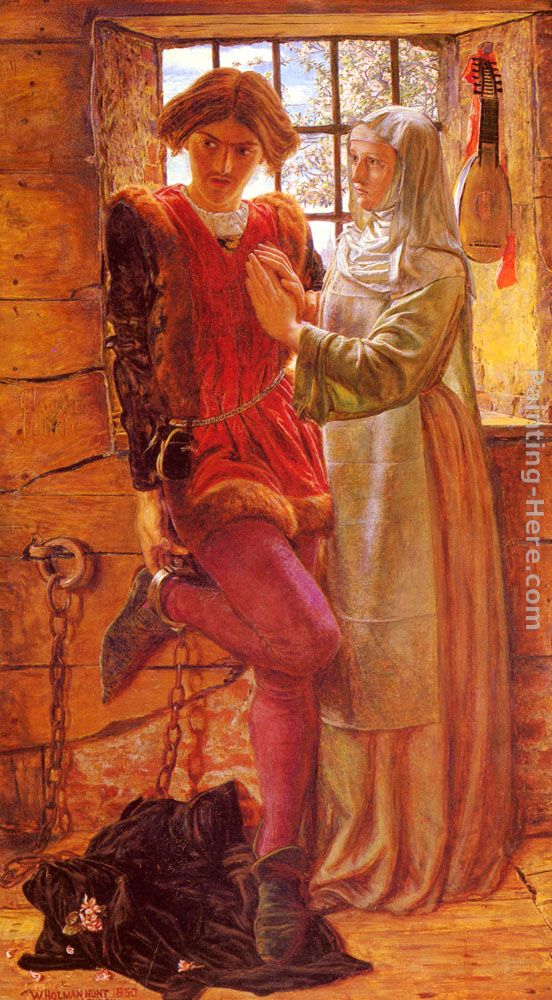Claudio and Isabella painting - William Holman Hunt Claudio and Isabella art painting